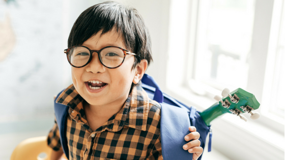 Little boy with back pack