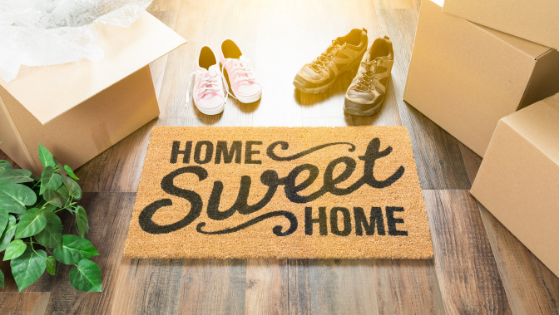 Home sweet home welcome mat