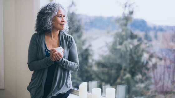 Senior woman drinking tea