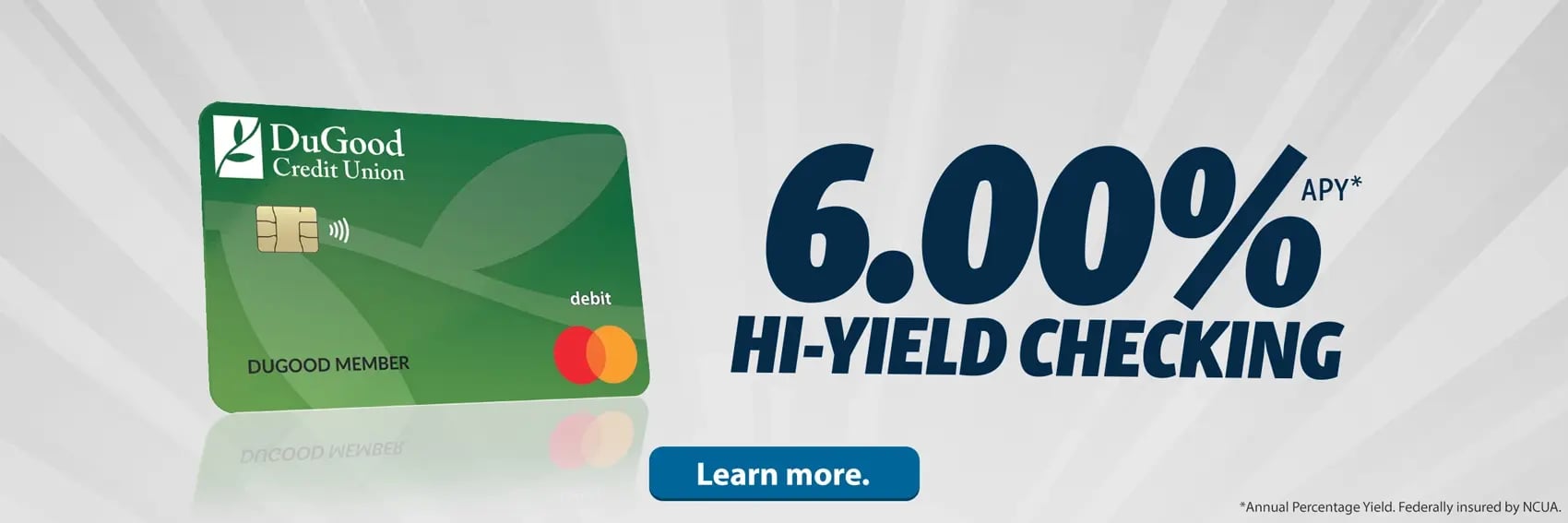 A promo Banner reading "Now introducing 6.00% High-Yield Checking. Learn more"