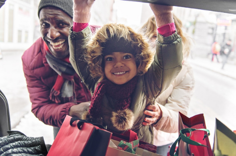 A family Christmas shopping
