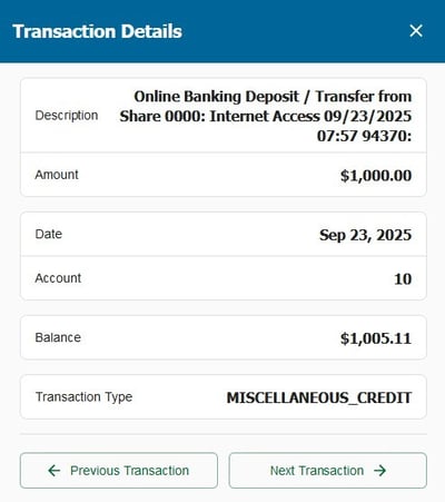Account History Transaction Details Account History Transaction Details