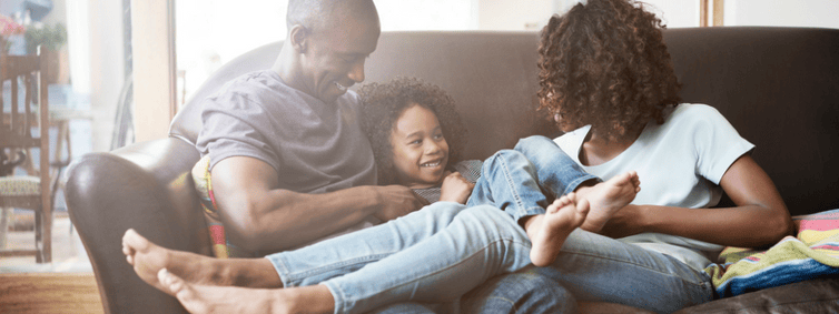 family on couch