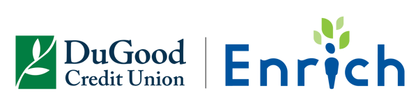 DuGood Logo and Enrich Logo side by side separated by a grey divider DuGood Logo and Enrich Logo side by side separated by a grey divider