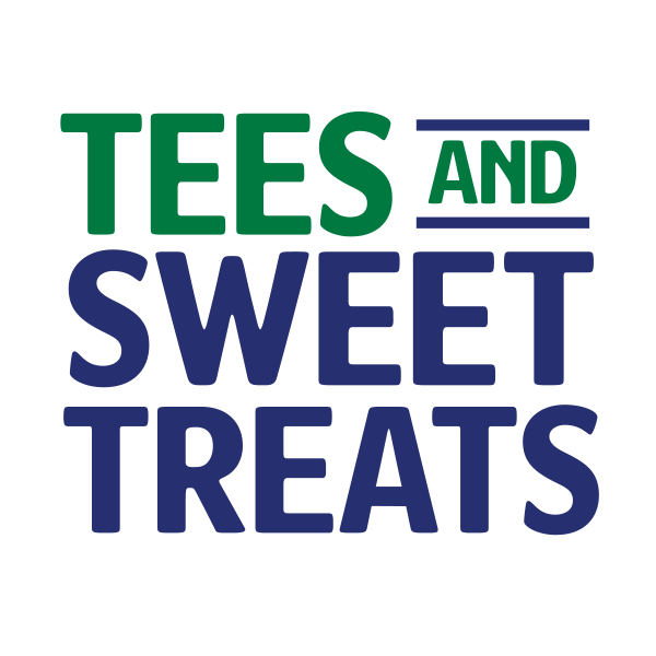 Promotional graphic for tees and sweets event, the Tuesday grand opening event. Promotional graphic for tees and sweets event, the Tuesday grand opening event.